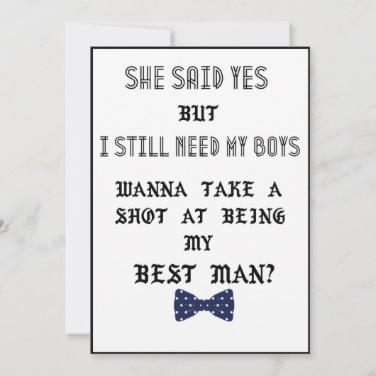 Trouwgetuige of getuige van de bruidegom Huwelijks Kaart (Voorkant)