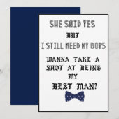 Trouwgetuige of getuige van de bruidegom Huwelijks Kaart (Voorkant / Achterkant)