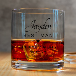 Trouwgetuige op maat Persoonlijke naam trouwfeest Whisky Glas