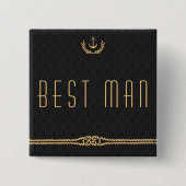 Trouwgetuige Sfeervolle Trouw Knopen Vierkante Button 5,1 Cm (Voorkant)