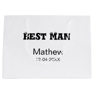 Trouwgetuige vrijgezellenfeest voeg naam datum toe groot cadeauzakje