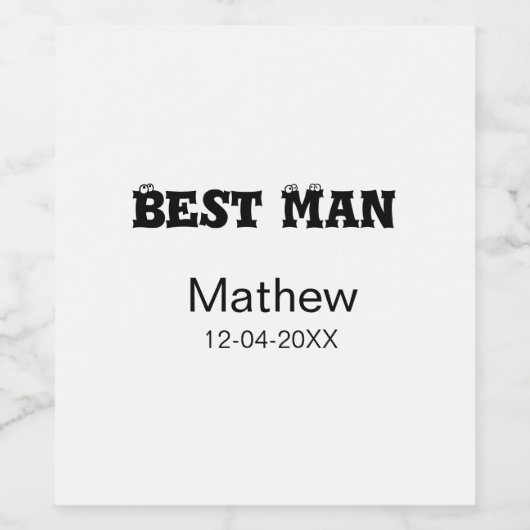 Trouwgetuige vrijgezellenfeest voeg naam datum toe wijn etiket (Enkel label)