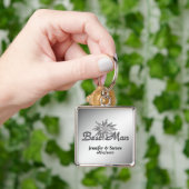 Trouwgetuige Zwart en Wit Aangepaste Sleutelhanger (Hand)