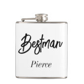 Trouwgetuige Zwart Wit Trouwpak voor Bruidsjonkers Heupfles (Voorkant)