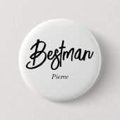 Trouwgetuige Zwart Witte Trouw Knop Ronde Button 5,7 Cm (Voorkant)