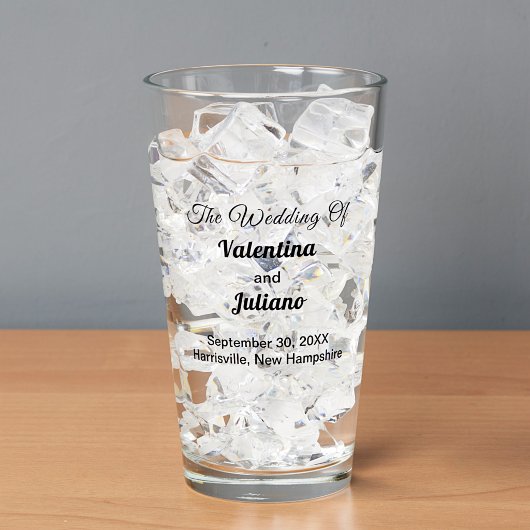 Trouwglas met typografiestijl glas
