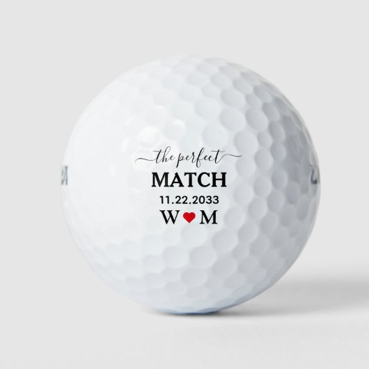 Trouwgolfballen Perfect Match Monogram Golfballen (Voorkant)