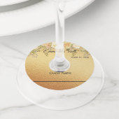 Trouwgoud Bloemmarker Wijnglas Labels (Dichtbij)