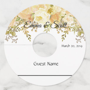 Trouwgoud Bloemmarker Wijnglas Labels