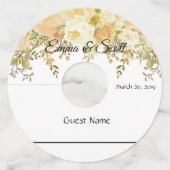 Trouwgoud Bloemmarker Wijnglas Labels (Voorkant)