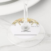 Trouwgoud Bloemmarker Wijnglas Labels (Dichtbij)