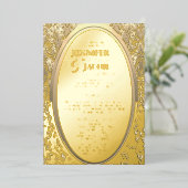 Trouwgoud Folie Moderne Trouwprogramma Uitnodiging (Staand Voorkant)