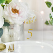 Trouwgoud glitter elegant acryl tafel nummer uitnodigingen
