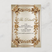 Trouwgoud Rechthoek Dimond Flowers Shiny Informatiekaartje (Voorkant)