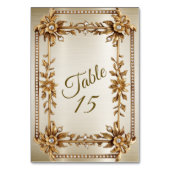 Trouwgoud  Rechthoek Dimond Flowers Shiny Kaart (Achterkant)