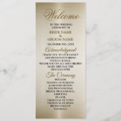 Trouwgoud  Rechthoek Dimond Flowers Shiny Programmakaart (Voorkant)