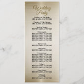 Trouwgoud  Rechthoek Dimond Flowers Shiny Programmakaart (Achterkant)