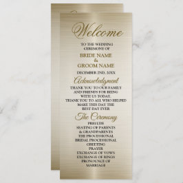 Trouwgoud  Rechthoek Dimond Flowers Shiny Programmakaart