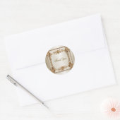 Trouwgoud  Rechthoek Dimond Flowers Shiny Ronde Sticker (Envelop)