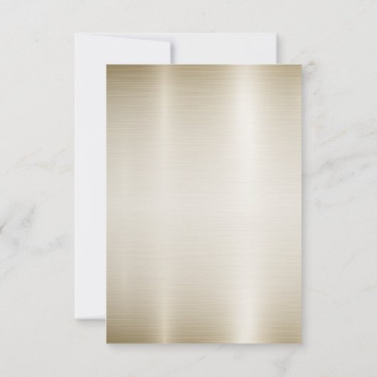 Trouwgoud  Rechthoek Dimond Flowers Shiny RSVP Kaartje (Achterkant)