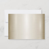 Trouwgoud  Rechthoek Dimond Flowers Shiny RSVP Kaartje (Achterkant)