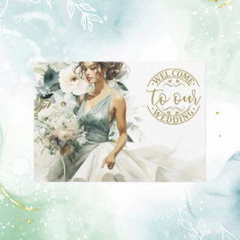 Trouwgoud Welkom Dusty Blue Eucalyptus Green Informatiekaartje