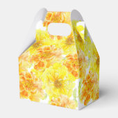 Trouwgoudsbloemen waterverf geel sinaasappel bedankdoosjes (Achterkant)