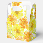 Trouwgoudsbloemen waterverf geel sinaasappel bedankdoosjes (Geopend)