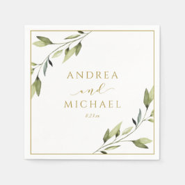 Trouwgroen blad Gouden Bladeren Klimop Servet