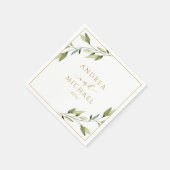 Trouwgroen blad Gouden Bladeren Klimop Servet (Hoek)