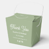 Trouwgroen bruidstokje bedankdoosjes (Voorkant)