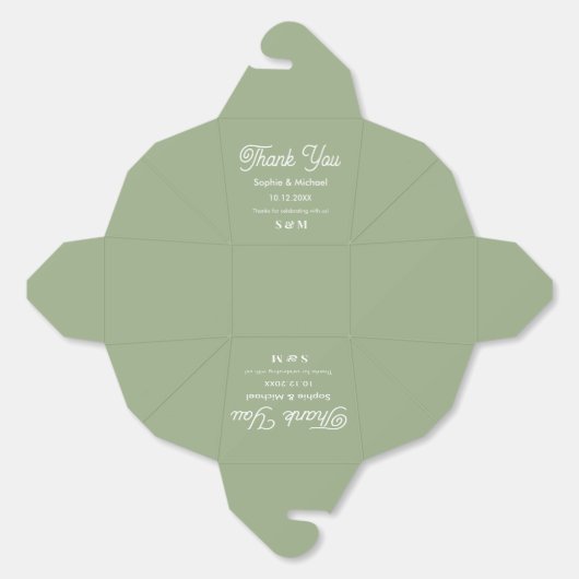 Trouwgroen bruidstokje bedankdoosjes (Ongevouwen)