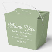 Trouwgroen bruidstokje bedankdoosjes (Achterkant)