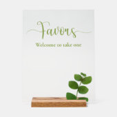 Trouwgroen Chic Favors Acryl Bord (Voorkant)