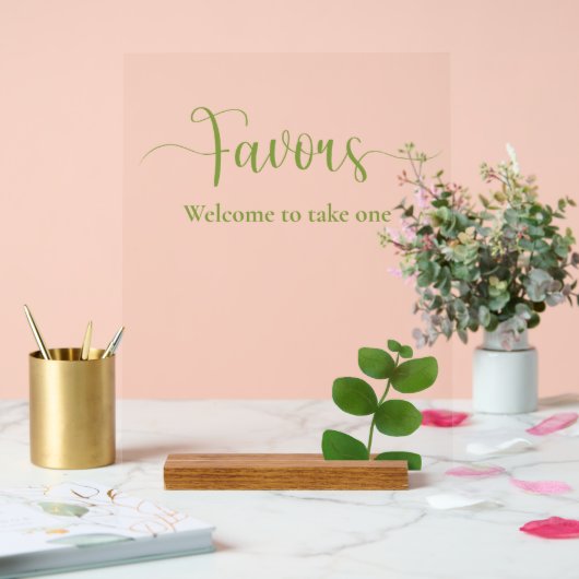 Trouwgroen Chic Favors Acryl Bord (Huwelijk)