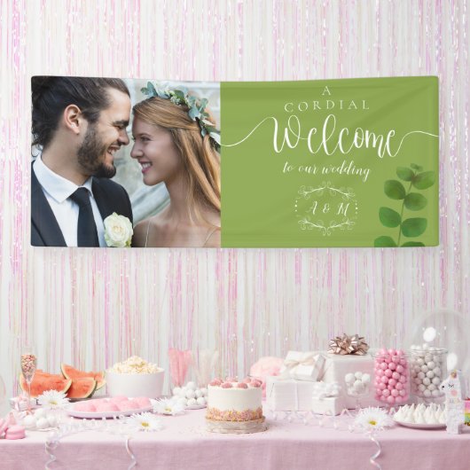 Trouwgroen Chic Foto Spandoek (Feest)
