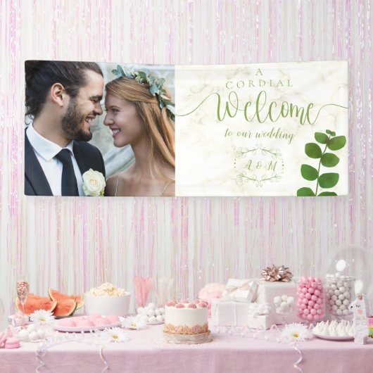 Trouwgroen Chic Foto Spandoek (Feest)