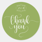 Trouwgroen Chic Ronde Sticker (Voorkant)