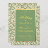 Trouwgroen Faux Gold Greenery Bladeren Bladeren Kaart (Voorkant / Achterkant)