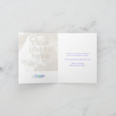 Trouwgroen paarse bloemen dank u fotokaart bedankkaart (Binnen)