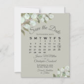 Trouwgroen Save the Date Calendar Olijfsalie Magnetische Uitnodiging (Voorkant)