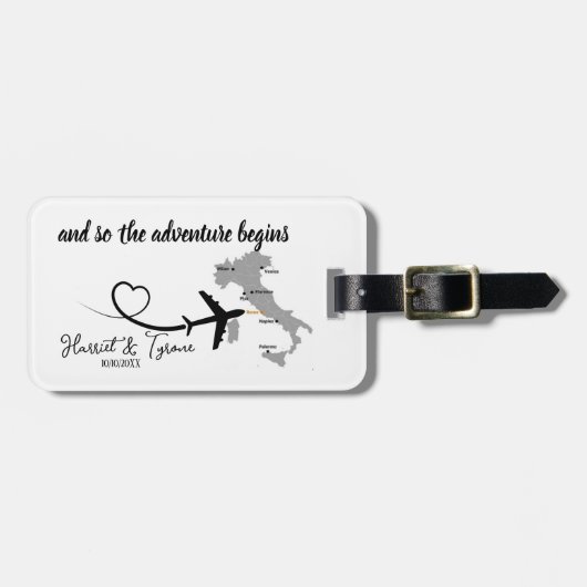 Trouwgunst Bagagelabels voor Destination Wedding (Voorkant horizontaal)