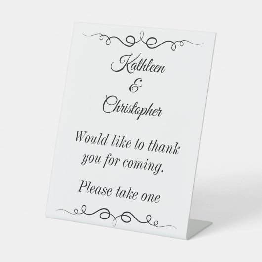 Trouwgunst Bedankt voor uw komst Reclamebord Met Voetstuk (Voorkant)