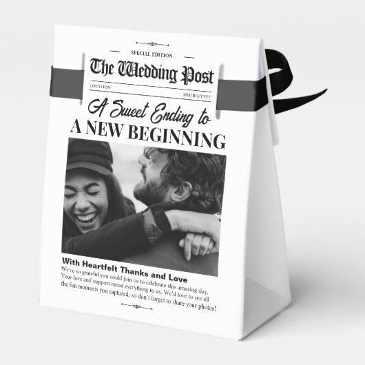 Trouwgunst Boxen Trouwkrant Gift Bags Bedankdoosjes (Achterkant)