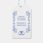 Trouwgunst Cadeautag Blauw Saffier Bellen Cadeaulabel (Voorkant)
