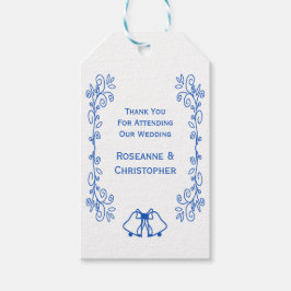 Trouwgunst Cadeautag Blauw Saffier Bellen Cadeaulabel