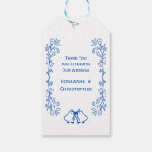 Trouwgunst Cadeautag Blauw Saffier Bellen Cadeaulabel (Achterkant)
