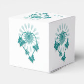 Trouwgunst Dozen Blauwgroen Vlinders Hart Bedankdoosjes (Achterkant)