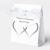 Trouwgunst Dozen Zilveren Harten Bedankdoosjes (Voorkant Zijde)