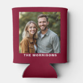 Trouwgunst Foto Burgundy Modern Blikjeskoeler (Achterkant)